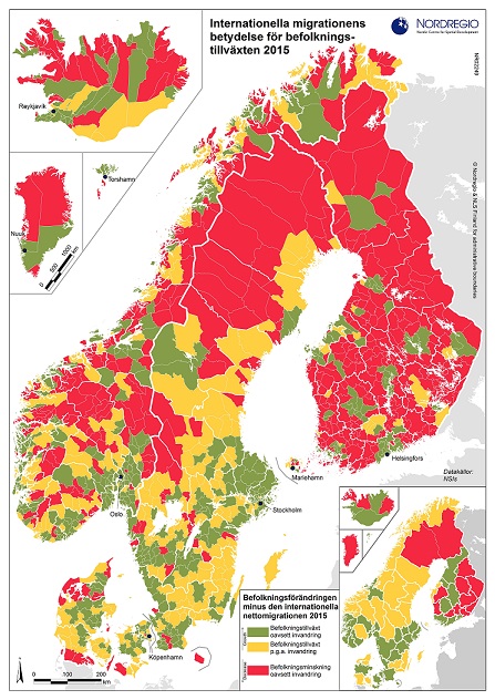 Migrationens betydelse för befolkningstillväxten i Nordens kommuner 2011-2016