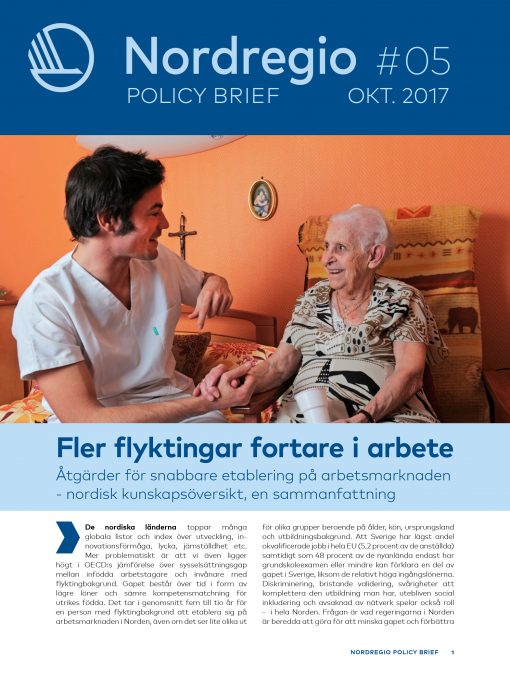 Omslag på rapport med äldre kvinna och ung man inom vården