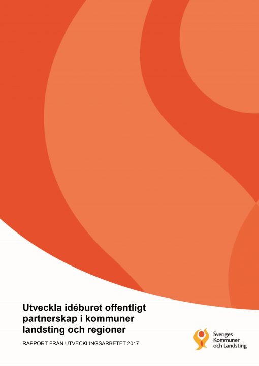 Rapportens omslag i vitt med ett färgfält i två olika nyanser av orange, titeln i svart