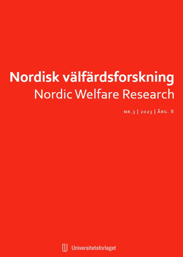 Omslag till Tidsskriftet Nordisk välfärdsforskning, Nordic Welfare Research