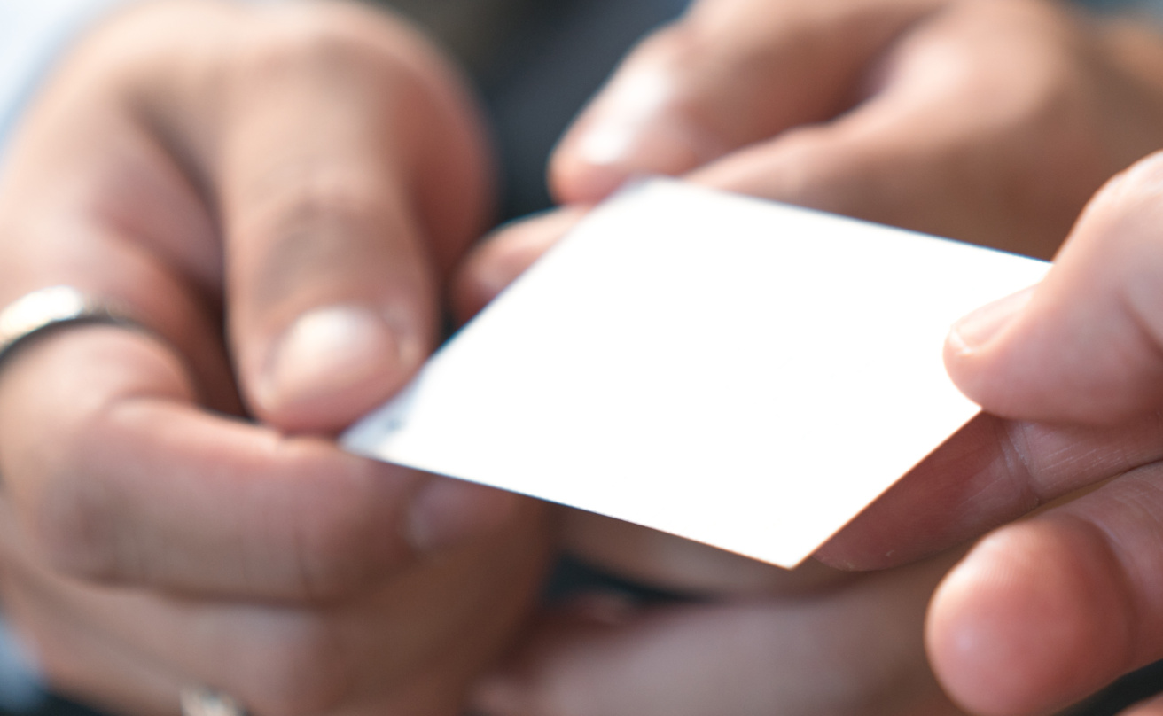 business executive exchanging business card