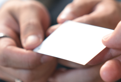 business executive exchanging business card