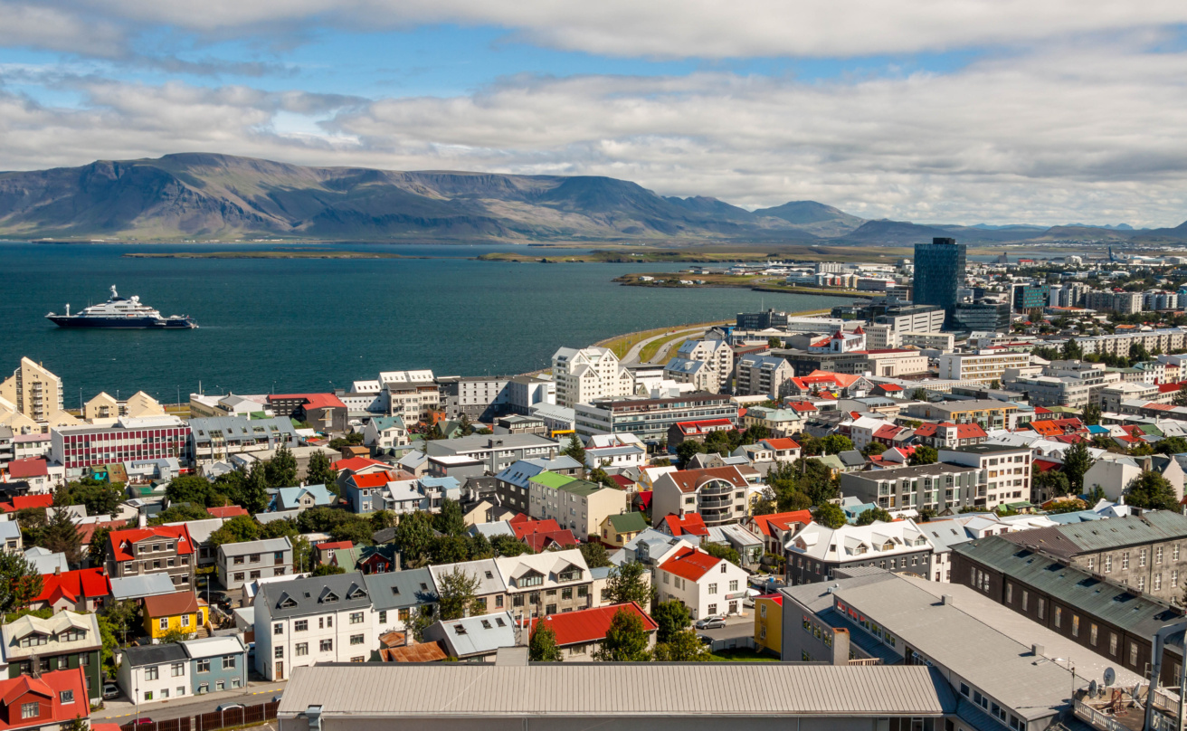 Aerial view on City of Reykjavik – Iceland.