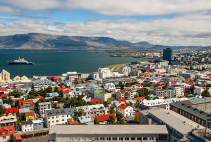 Aerial view on City of Reykjavik – Iceland.