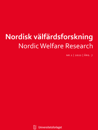Omslag Nordisk välfärdsforskning