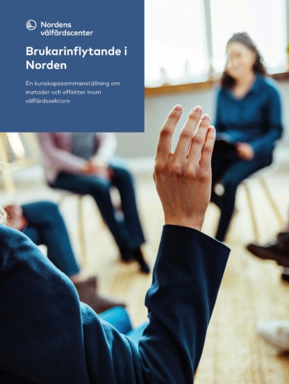 Omslag till rapporten. Uppräckt hand framför grupp av människor.