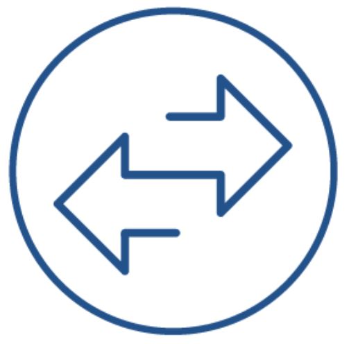 Icon with two arrows symbolizing mobility