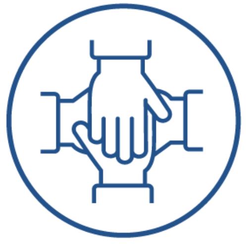 Icon with hands holding each other