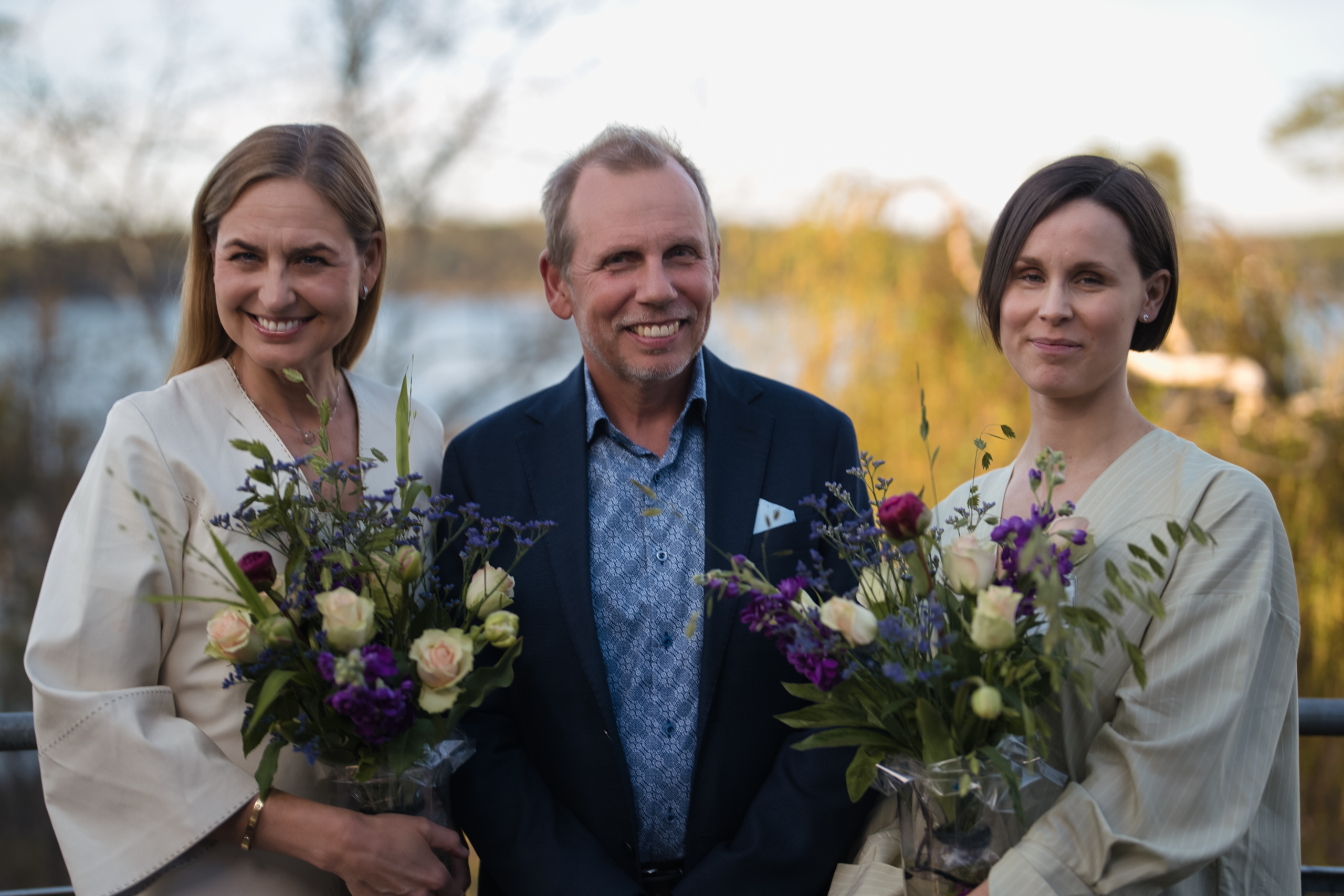Knowledge prize winner Johanna Gripenberg,  Kent Nilsson (prize committee) and Junior Prize winner Erica Sundin