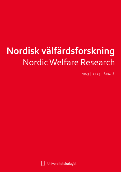 Omslag till tidskriften Nordisk välfärdsforskning