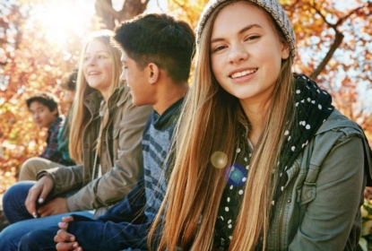 Teenager group of friends outdoors