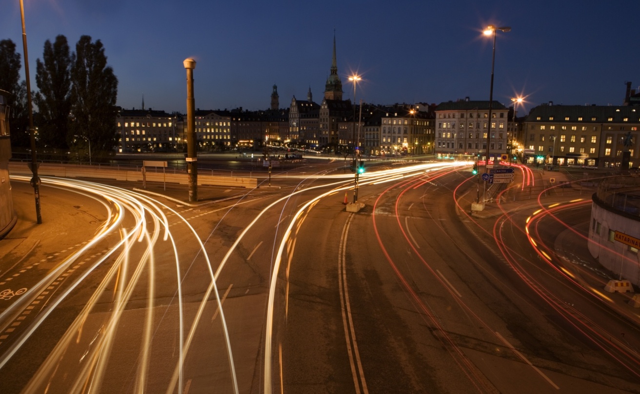 Sweden cityscape at night