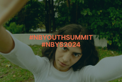 Picture of youth holding up hands with the text saying #NBYOUTHSUMMIT #NBYS2024