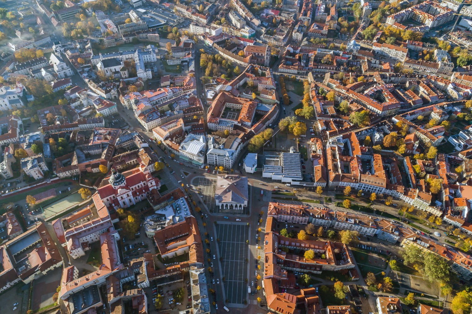 Vilnius old town air view