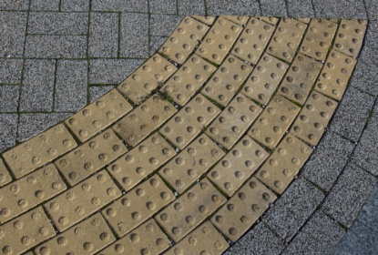 tactile blocks in the ground for blind and deafblind