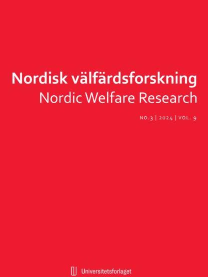 Omslag till tidskriften Nordisk välfärdsforskning nr 3/2024