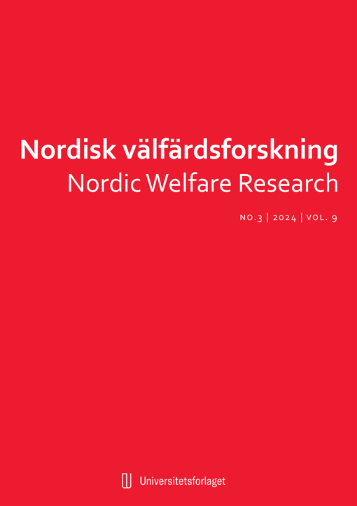 Omslag till tidskriften Nordisk välfärdsforskning nr 3/2024