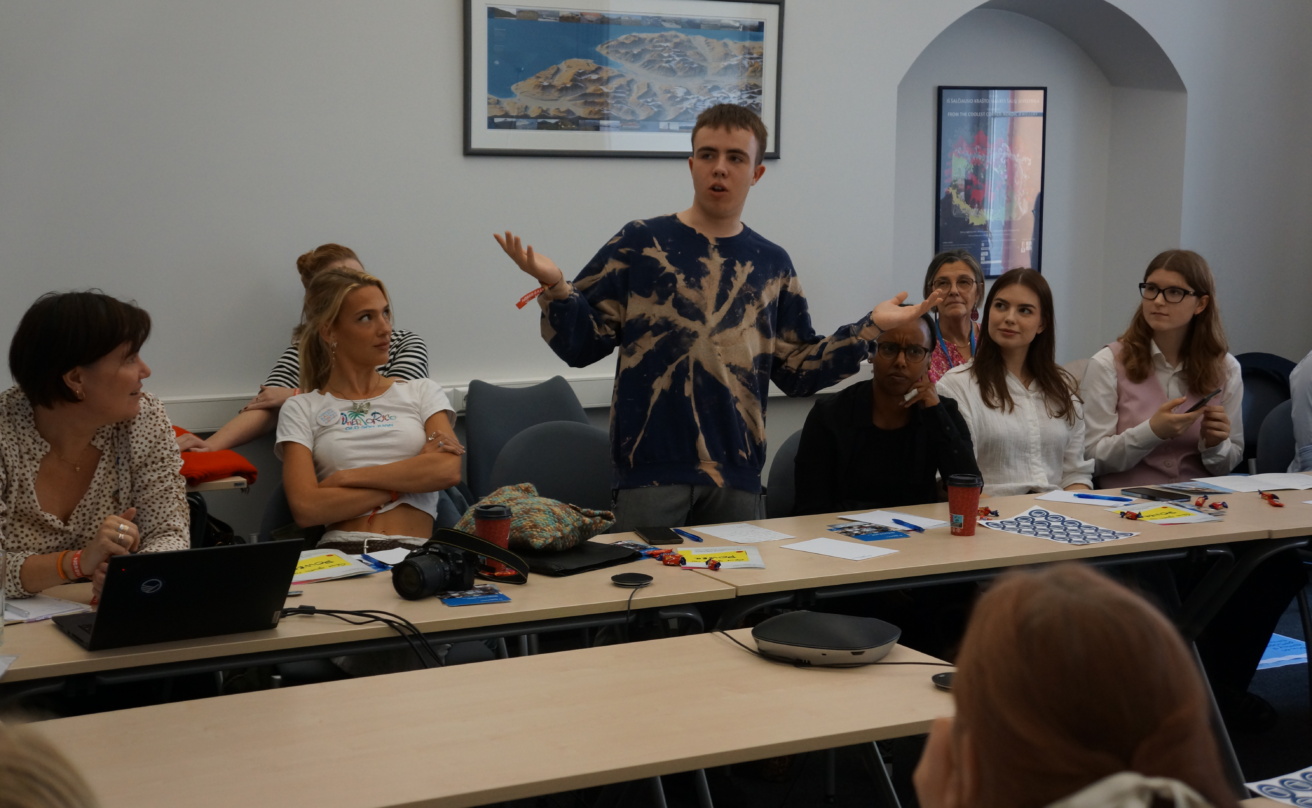 Young people round a table at the Nordic Baltic youth summit