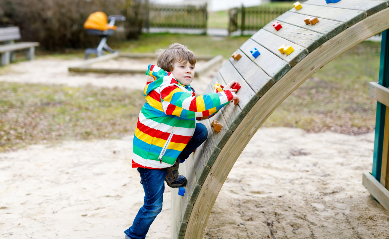 Child climbing on a playground