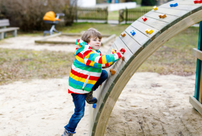 Child climbing on a playground