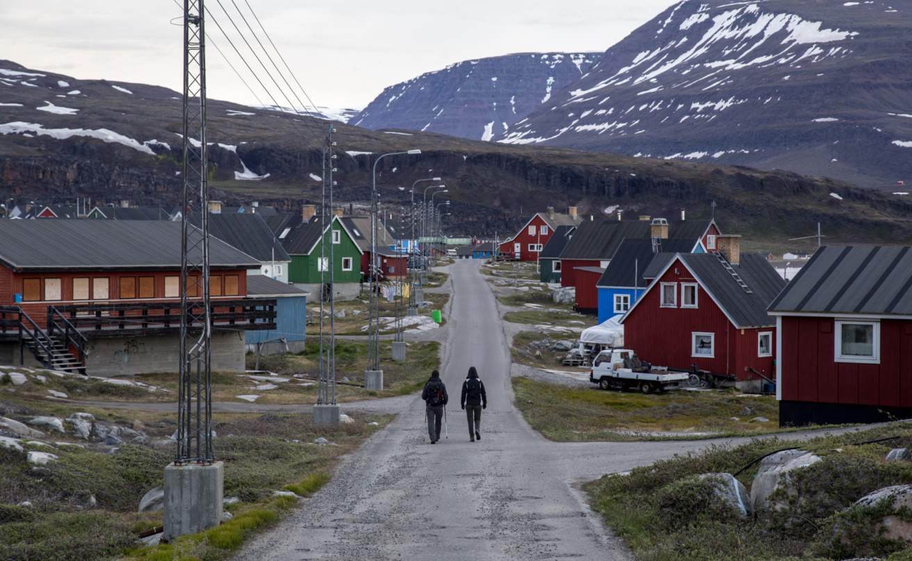 People on a street in Greenland