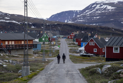 People on a street in Greenland