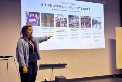 Martine Lødding, projektledare, presenterar arbetet med True North– Tromsø 2026