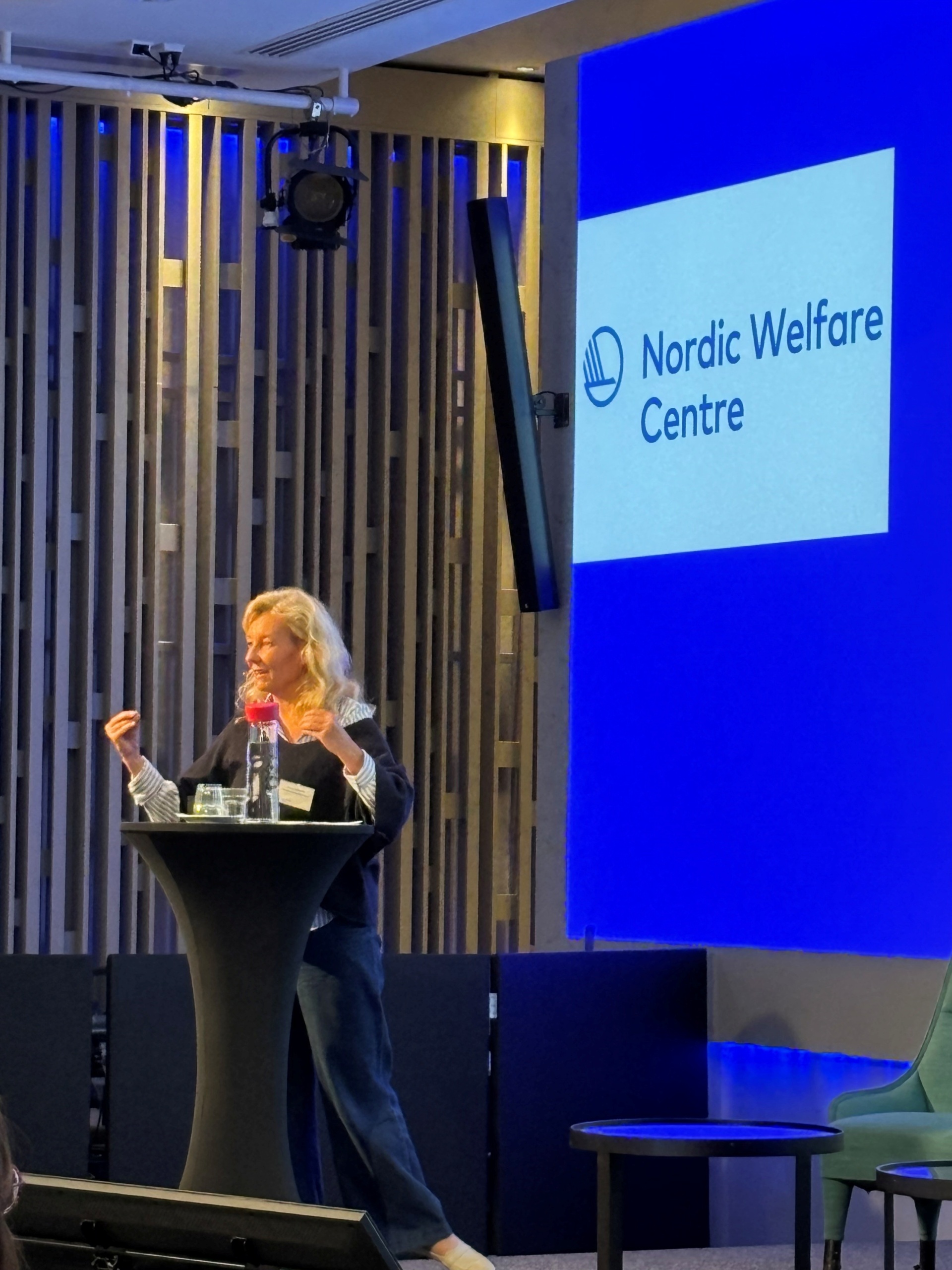 Monica Johansson presenting in Helsinki