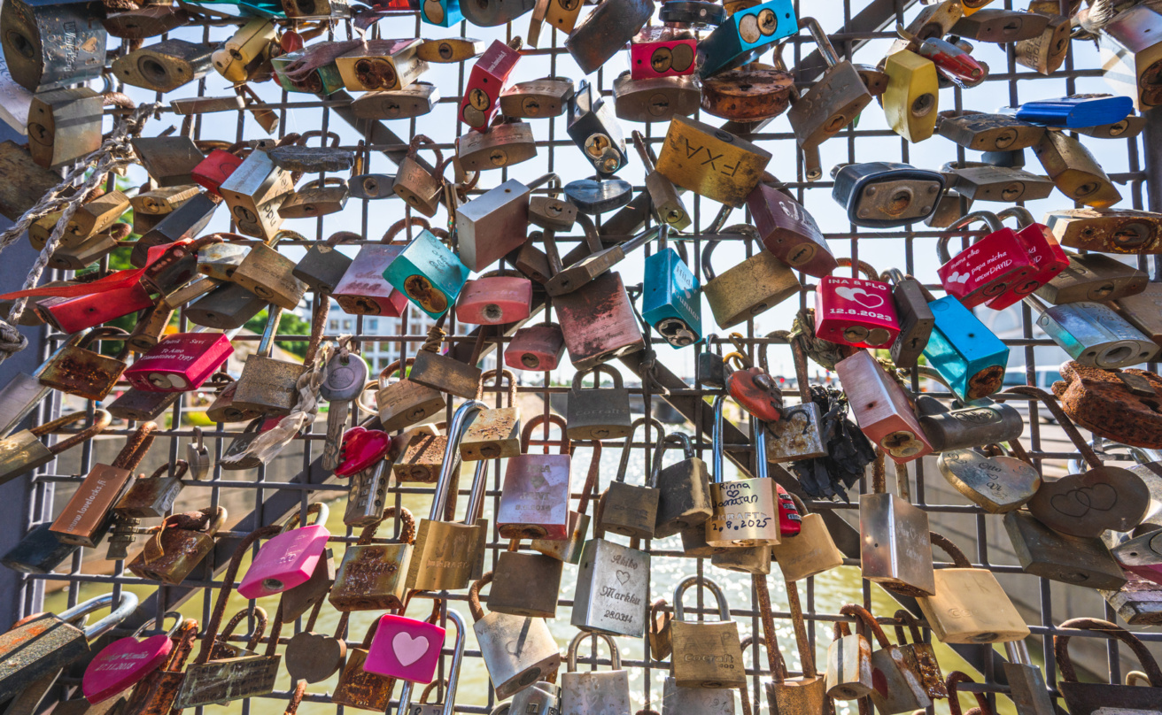 Locks on bridge