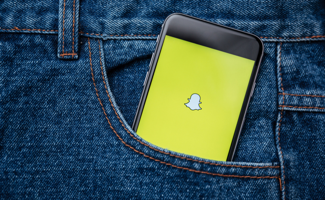 Snapchat phone in pocket
