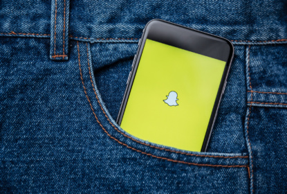 Snapchat phone in pocket