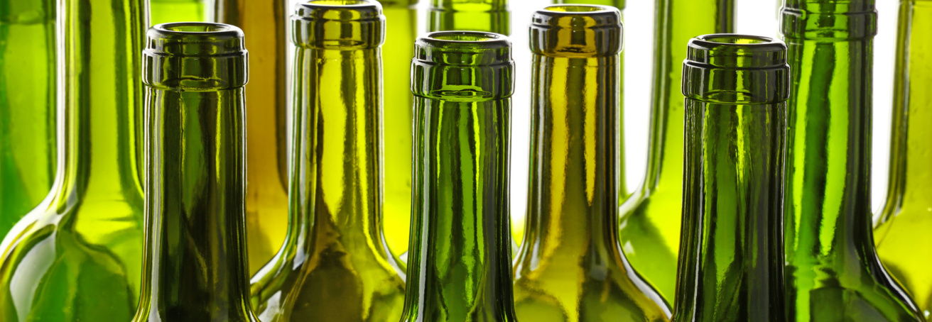 empty green bottles