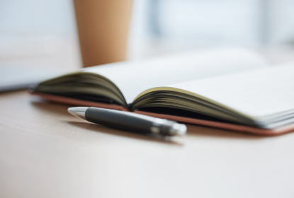 pen and book